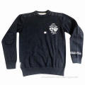 Stonewashed Men's Sweater with Patches and Embroidery